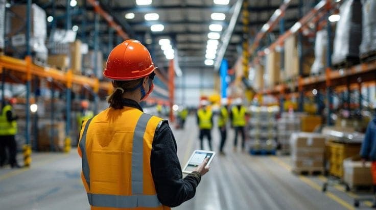 Quality inspectors reviewing fabricated steel welds