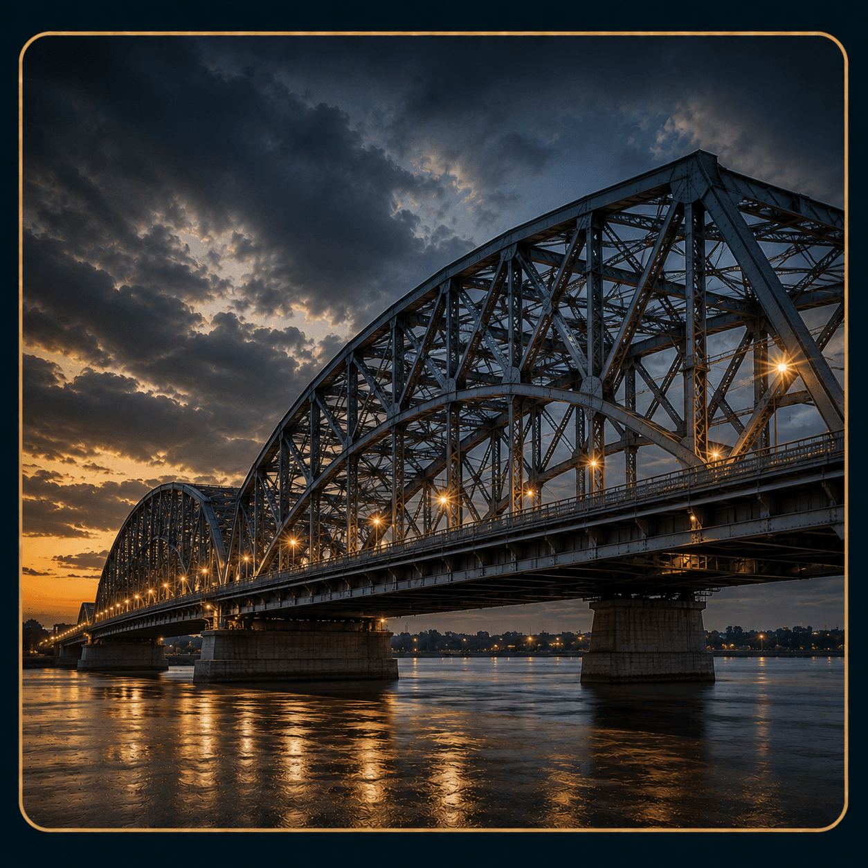 Pedestrian bridge — completed canal crossing